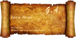 Gera Áron névjegykártya